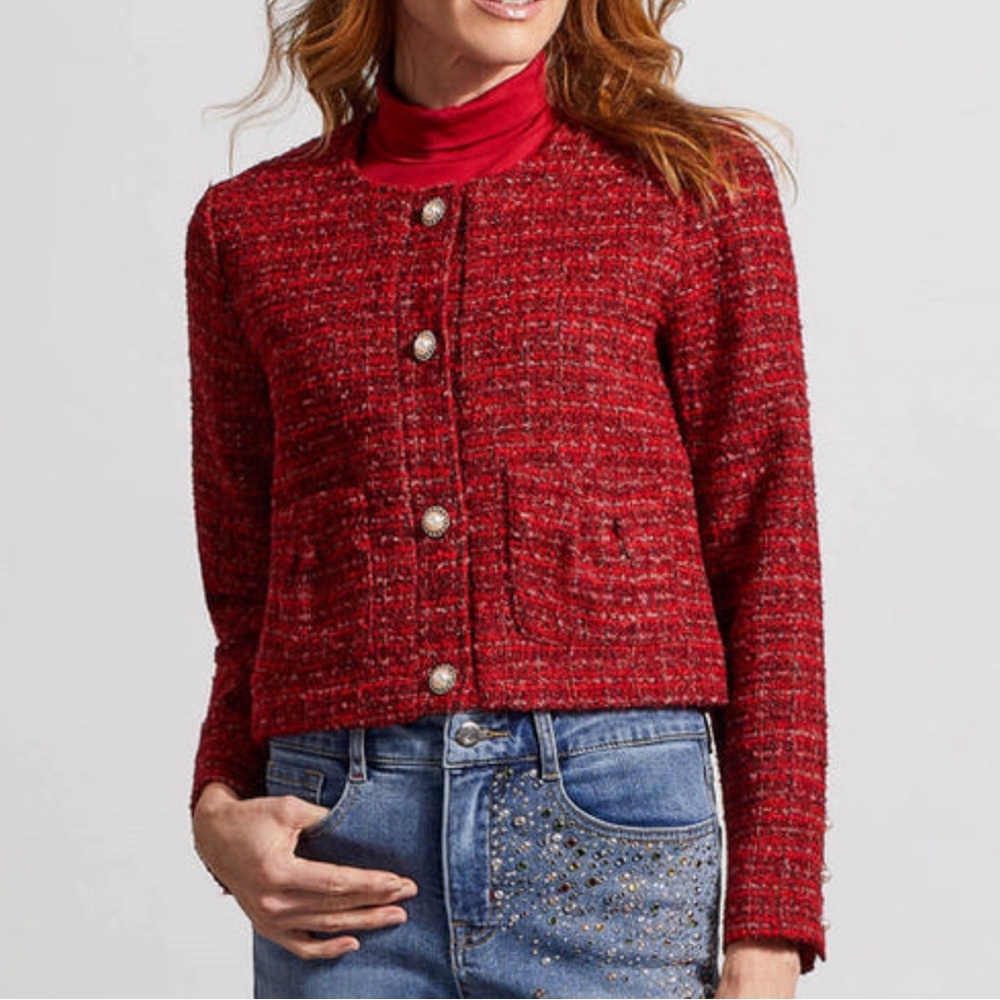 Tribal jeans Women's Cropped Tweed Jacket